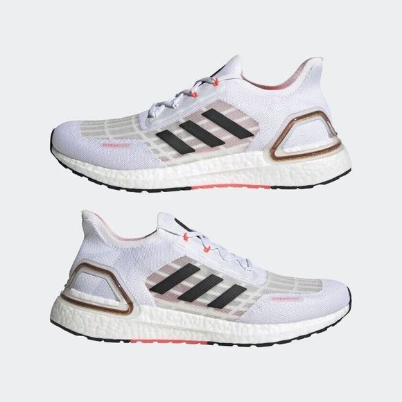 MEN\'S Adidas UltraBoost Summer.Rdy Running Shoes White Signal Pink FW9771 main image 4